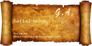 Gallaj Arion névjegykártya